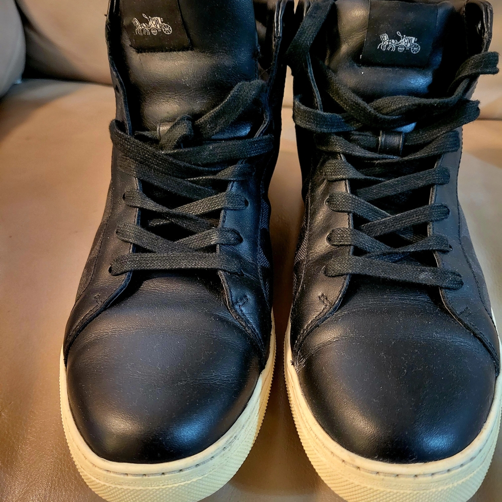 COACH Black and Gray High-Top Sneakers - Picture 7 of 12